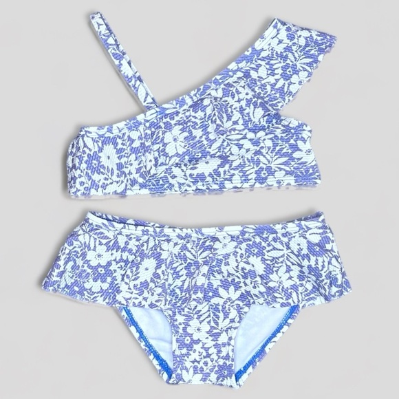 Janie and Jack Blue Floral Kids Bikini Swimsuit Set, 2T - Picture 1 of 1